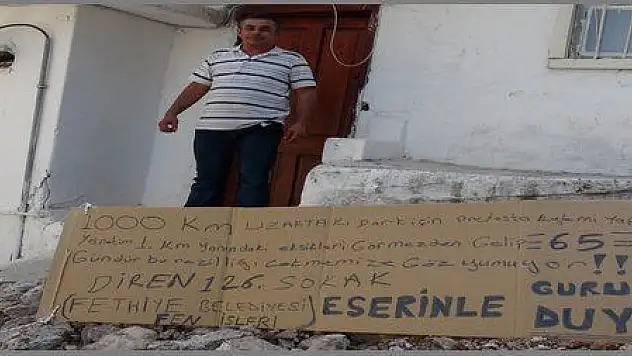  FETHİYE BELEDİYESİ'NE AFİŞLİ PROTESTO
