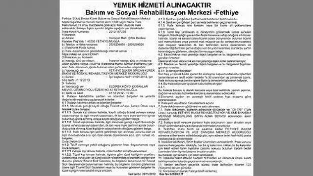 Bakım ve Sosyal Rehabilitasyon Merkezi -Fethiye
