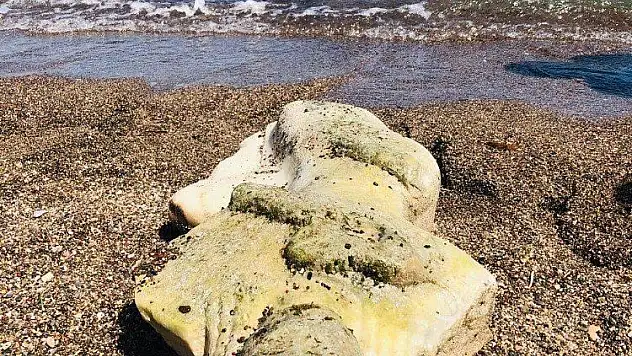 Denizde yüzerken kadın heykeli buldu