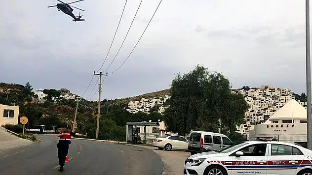 Jandarma'dan Bodrum'da helikopterli trafik denetimi