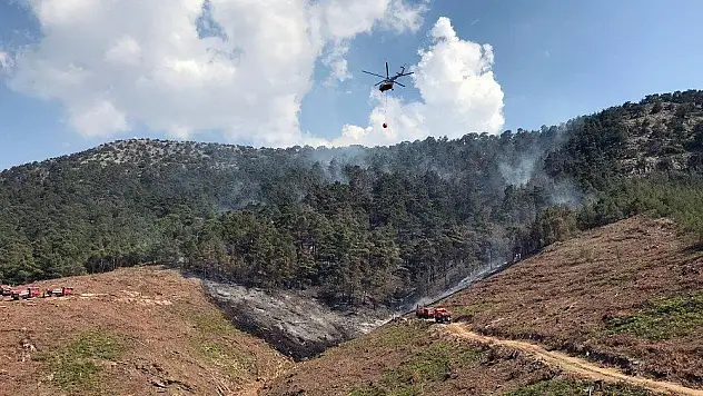 Marmaris yangını 3 hektarda kontrol altında