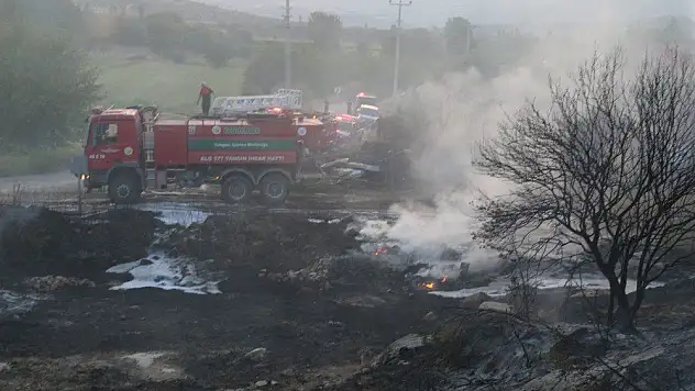 Ziraat arazisinde çıkan yangında maddi hasar oluştu