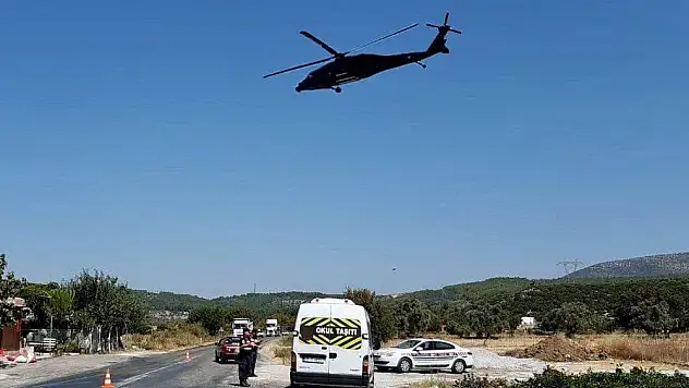 Jandarma sürücüleri havadan denetliyor