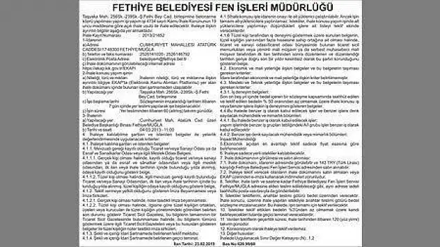 FETHİYE BELEDİYESİ FEN İŞLERİ MÜDÜRLÜĞÜ