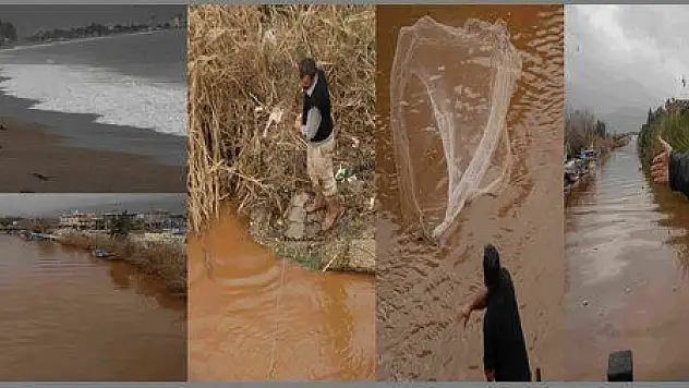 FETHİYE'DE DENİZE ÇÖP AKTI