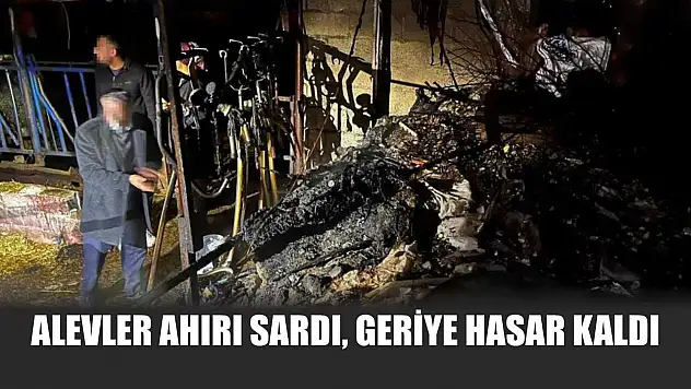 Alevler ahırı sardı, geriye hasar kaldı