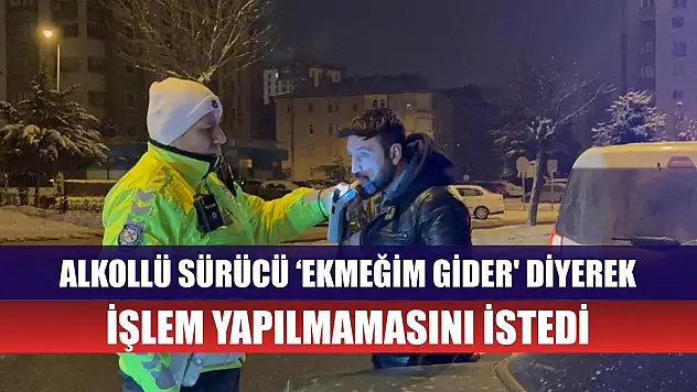 Alkollü sürücü 'ekmeğim gider' diyerek, işlem yapılmamasını istedi