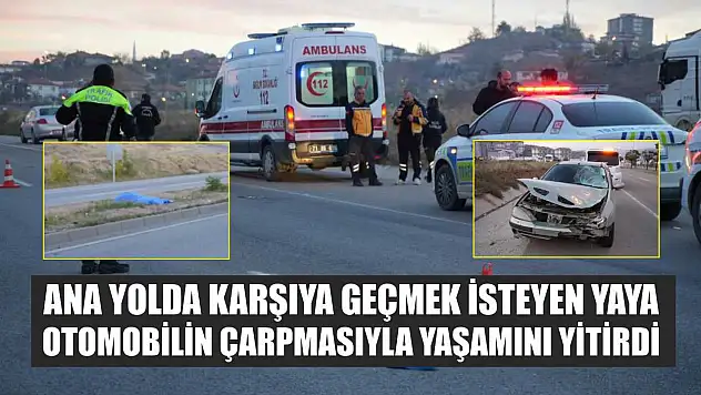 Ana Yolda Karşıya Geçmek İsteyen Yaya Otomobilin Çarpmasıyla Yaşamını Yitirdi