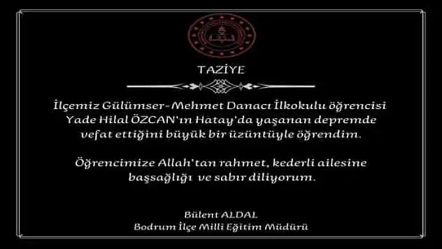 ARA TATİLDE HATAY'A GİDEN YADE, DEPREMDE YAŞAMINI YİTİRDİ