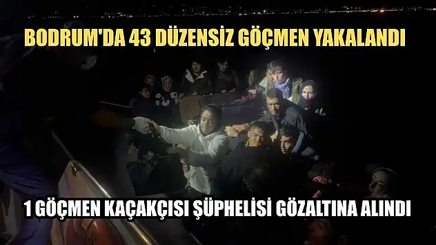 Bodrum'da 43 düzensiz göçmen yakalandı