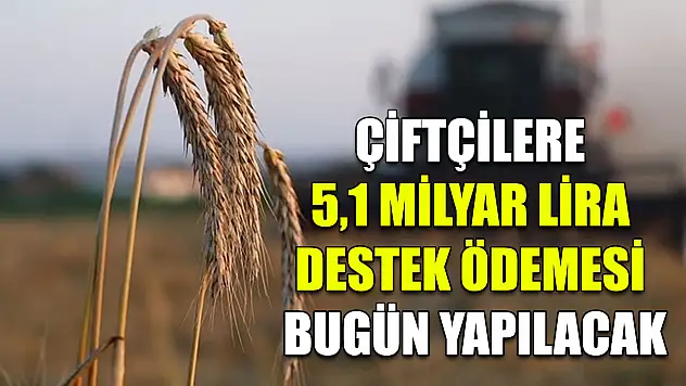 Çiftçilere 5,1 milyar lira destek ödemesi bugün yapılacak
