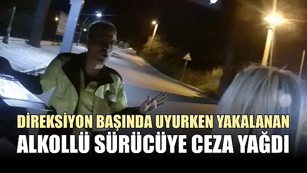 Direksiyon başında uyurken yakalanan alkollü sürücüye ceza yağdı