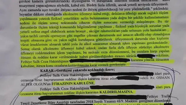 Ehliyet üst mahkemeden döndü