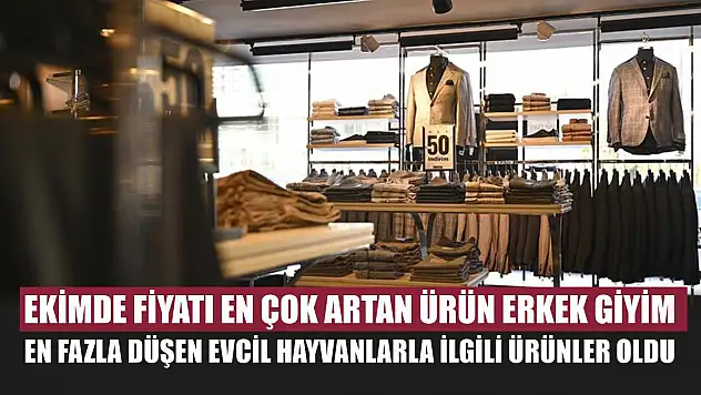 Ekimde fiyatı en çok artan ürün erkek giyim, en fazla düşen evcil hayvanlarla ilgili ürünler oldu