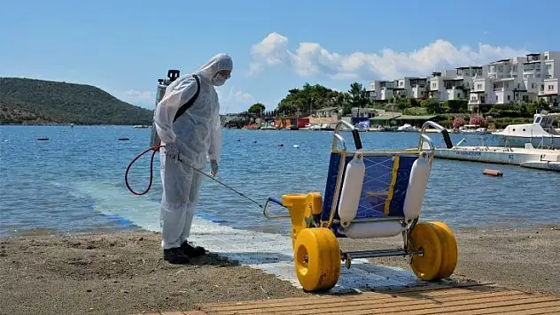 Engelsiz plajlara Kovid-19 önlemi