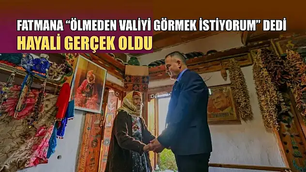 Fatmana 'Ölmeden valiyi görmek istiyorum' dedi, hayali gerçek oldu