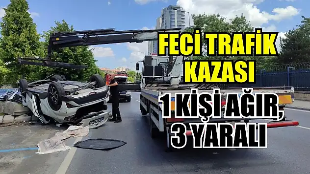 Feci trafik kazası: 1 kişi ağır, 3 yaralı