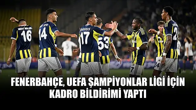 Fenerbahçe, UEFA Şampiyonlar Ligi için kadro bildirimi yaptı