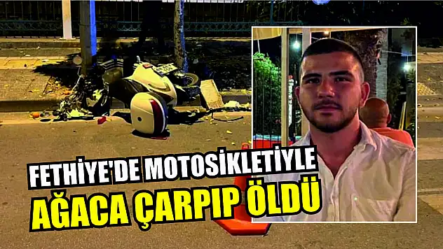 Fethiye'de motosikletiyle ağaca çarpıp öldü