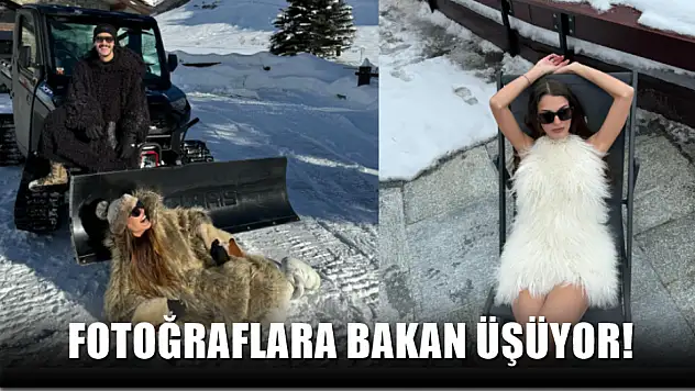 Fotoğraflara bakan üşüyor! Dilan Çiçek Deniz, mini elbisesiyle karlar içinde poz verdi