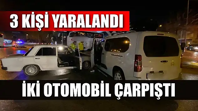 İki Otomobil Çarpıştı: 3 Kişi Yaralandı