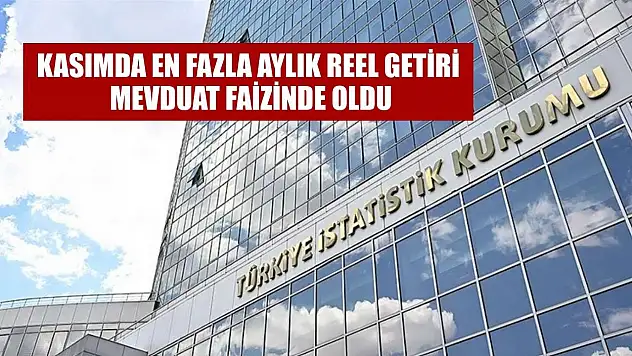 Kasımda en fazla aylık reel getiri mevduat faizinde oldu