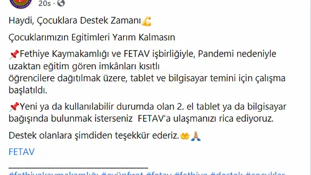 KAYMAKAMLIK VE FETAV'DAN UZAKTAN EĞİTİME DESTEK