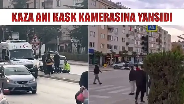Kaza anı kask kamerasına yansıdı
