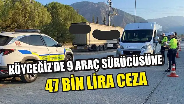 Köyceğiz'de 9 araç sürücüsüne 47 bin lira ceza