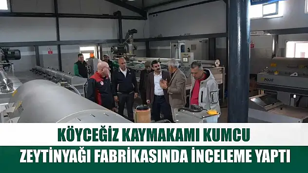 Köyceğiz Kaymakamı Kumcu, zeytinyağı fabrikasında inceleme yaptı