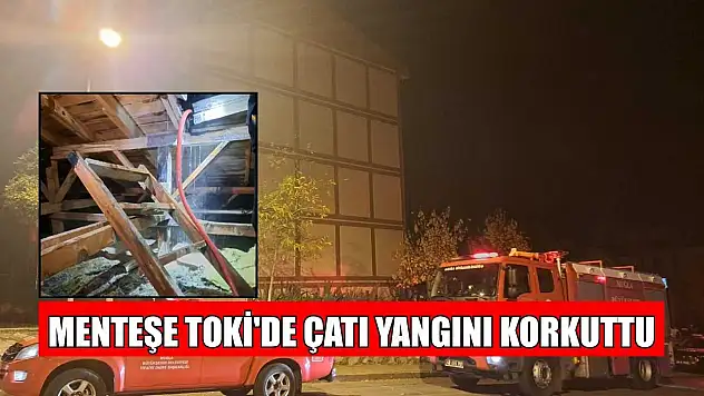 Menteşe TOKİ'de çatı yangını korkuttu