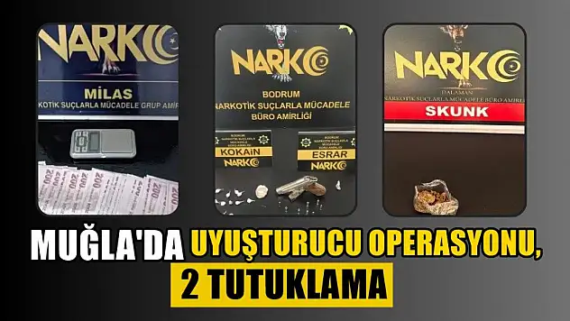Muğla'da uyuşturucu operasyonu, 2 tutuklama