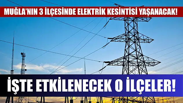 Muğla'nın 3 ilçesinde elektrik kesintisi yaşanacak! İşte etkilenecek o ilçeler..