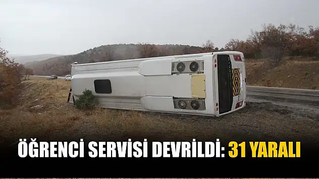 Öğrenci servisi devrildi: 31 yaralı