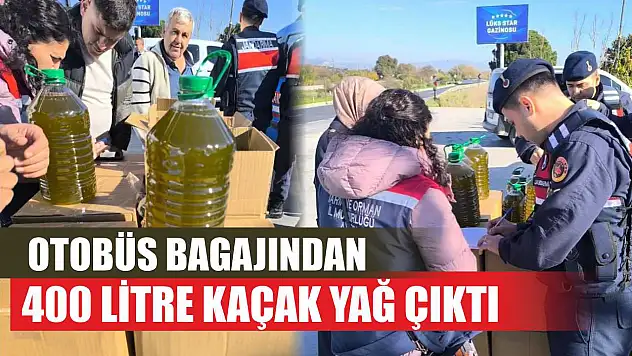 Otobüs bagajından 400 litre kaçak yağ çıktı