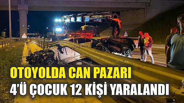 Otoyolda can pazarı: 4'ü çocuk 12 kişi yaralandı