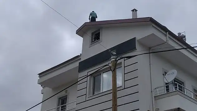Polisten kaçtı, çatıya çıktı, sonunda gözaltına alındı