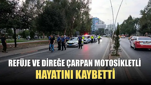 Refüje ve direğe çarpan motosikletli hayatını kaybetti