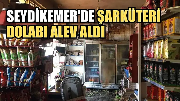 Seydikemer'de şarküteri dolabı alev aldı