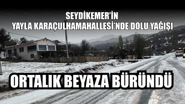 Seydikemer'in Yayla Karaçulha Mahallesi'nde dolu yağışı: Ortalık beyaza büründü