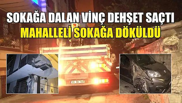 Sokağa dalan vinç dehşet saçtı: Mahalleli sokağa döküldü