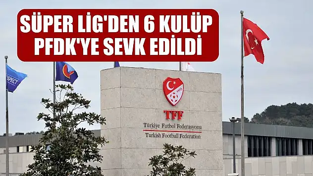 Süper Lig'den 6 kulüp, PFDK'ye sevk edildi