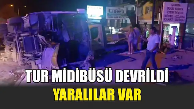Tur midibüsü devrildi: Yaralılar var