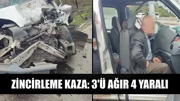 Zincirleme kaza: 3'ü ağır 4 yaralı