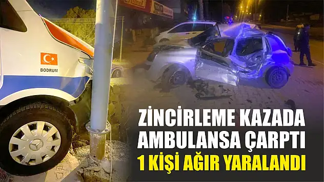 Zincirleme Kazada Ambulansa Çarptı