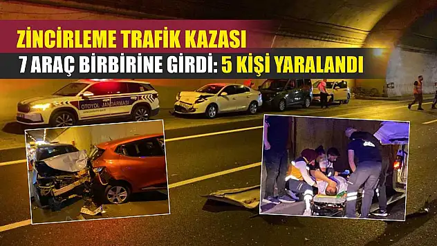 Zincirleme Trafik Kazası: 7 Araç Birbirine Girdi: 5 Kişi Yaralandı