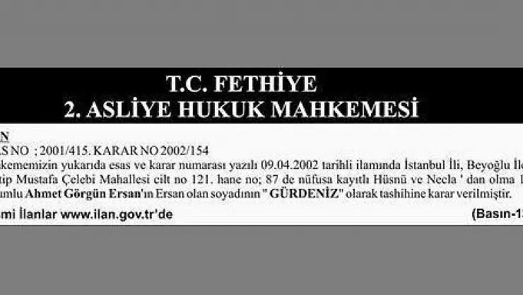 FETHİYE 2.ASLİYE HUKUK MAHKEMESİ