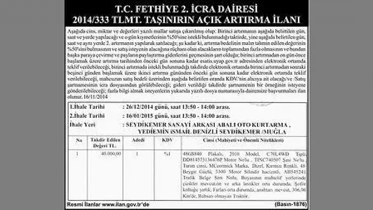 FETHİYE 2.İCRA DAİRESİ