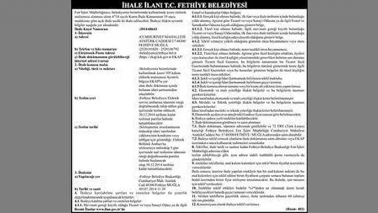 FETHİYE BELEDİYESİ