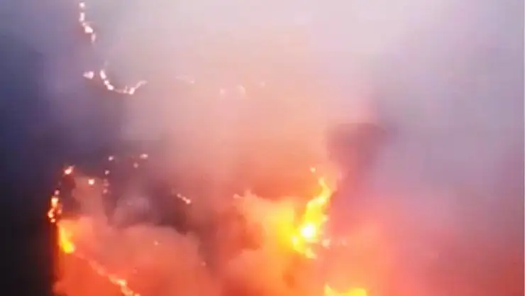 Alevler havadan görüntülendi